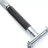 Parker Shaving 74R - Graphite - Satin Chrome Textured Heavy Weight Butterfly Open Safety Razor