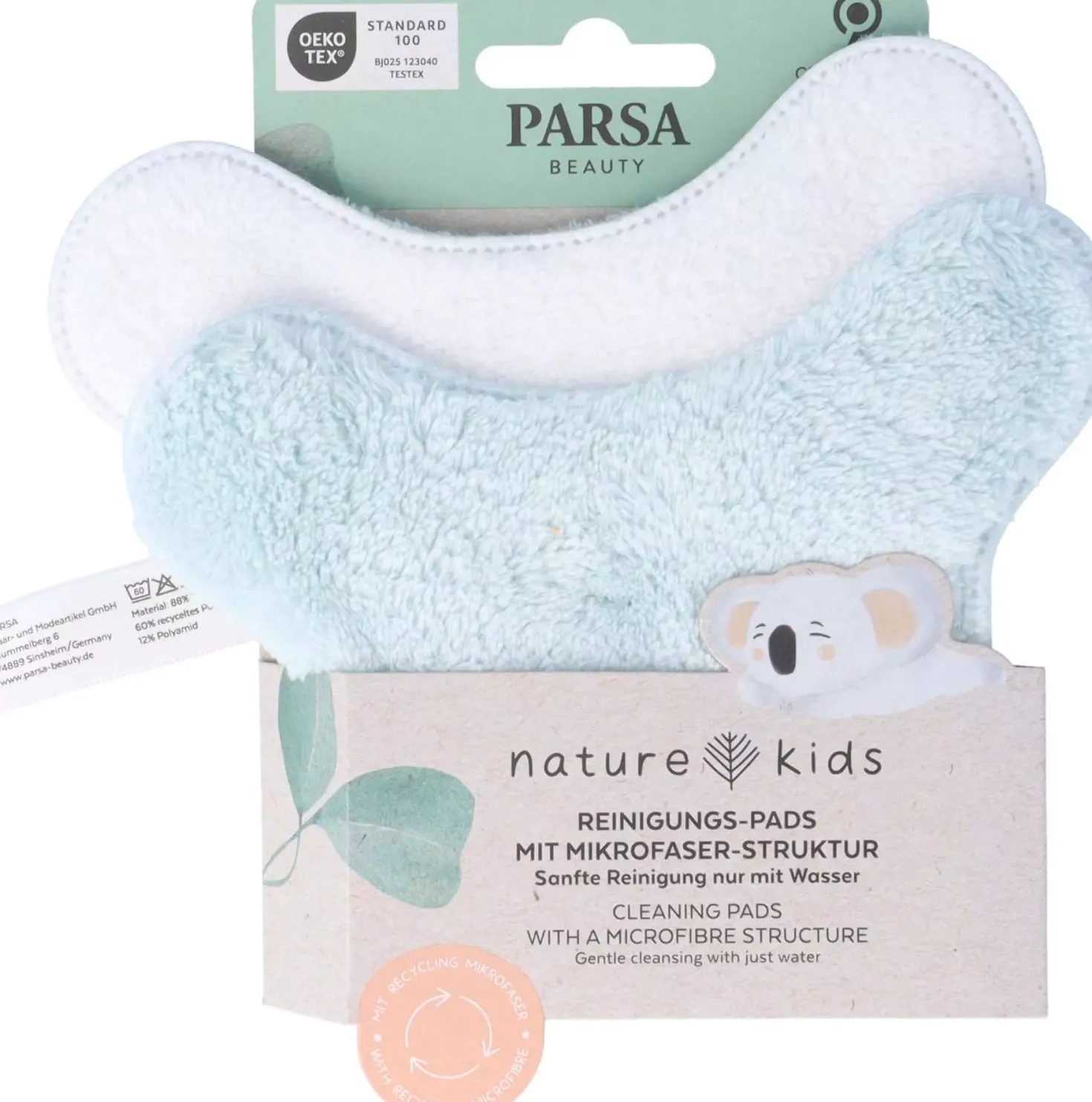 Parsa BeautyNature Kids Karlo 2 X Microfiber Cleansing Pads Oeko