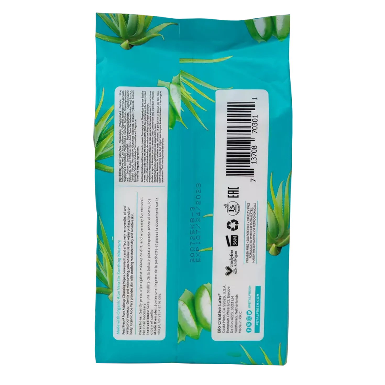 Petal FreshPure Aloe Vera Makeup Removing Wipes