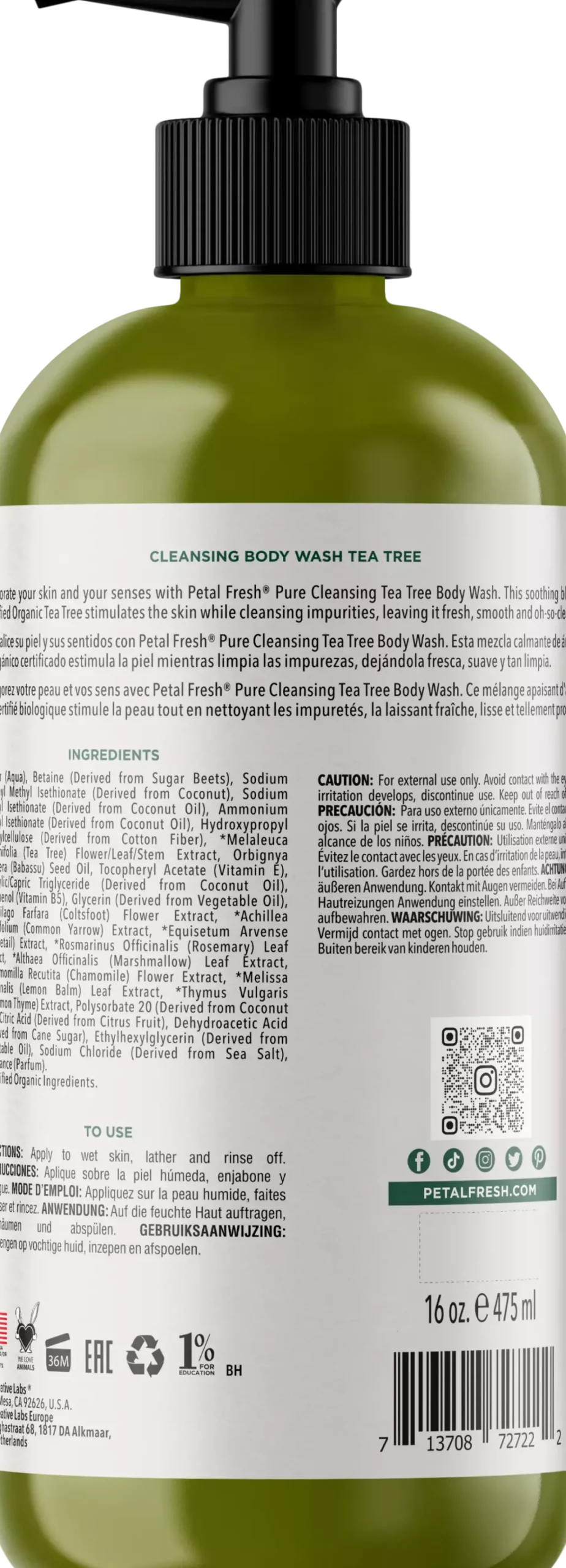 Petal FreshPure Tea Tree Body Wash 473 ml