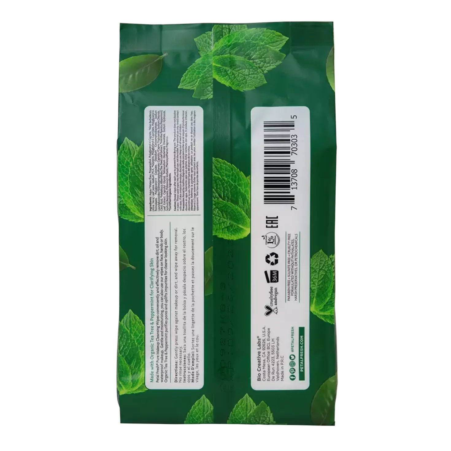 Petal FreshPure Tea Tree & Peppermint Makeup Removing Wipes