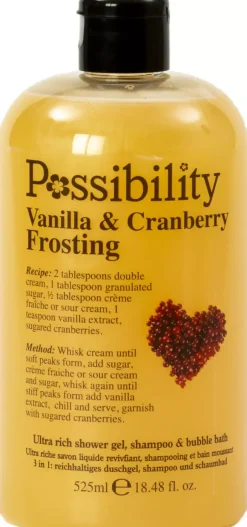 Possibility Shower 3 in 1 Vanilla & Cranberry Frosting 525 ml