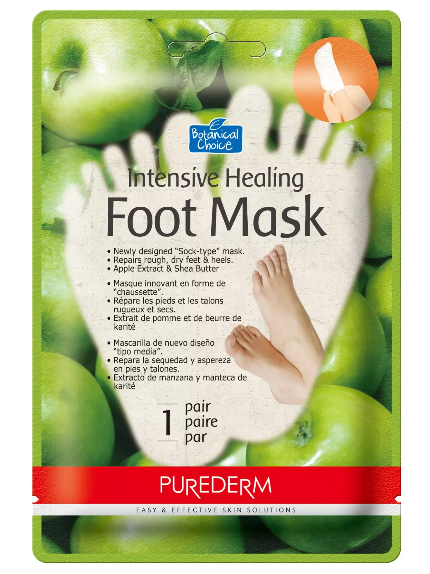 Purederm Intensive Healing Foot Mask Apple