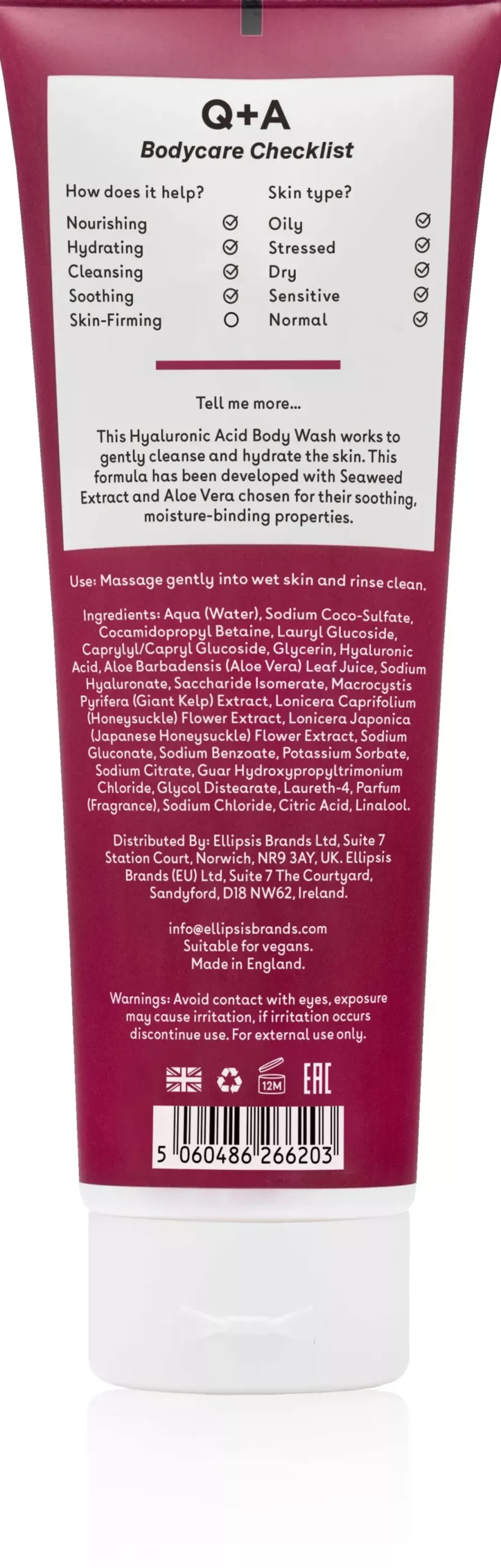 Q+A Hyaluronic Acid Body Wash 50 ml