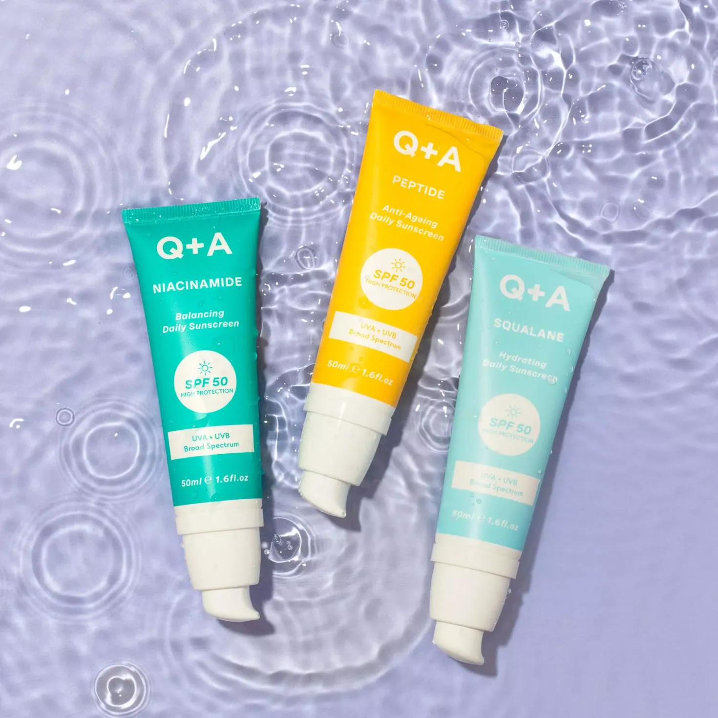 Q+A Niacinamide Balancing Face Sunscreen SPF 50 50 ml