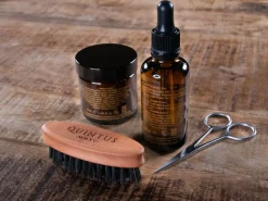Quintus MMXV Small Beard Brush Pearwood Firm Nylon and Horse Hair Mix
