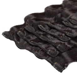 Rapunzel of Sweden Classic Clip-ins Beach Wave / Medium Volume / 7 pieces 60 cm 1.2 Black Brown
