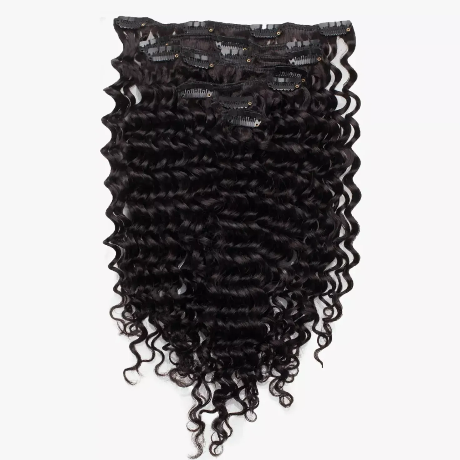 Rapunzel of Sweden Classic Clip-ins Soft Curls / Medium Volume / 7 pieces 40 cm 1.2 Black Brown