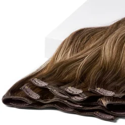 Rapunzel of Sweden Classic Clip-ins Straight / Medium Volume / 7 pieces 50 cm Brown Ash Blonde Balayage B5.1/7.4