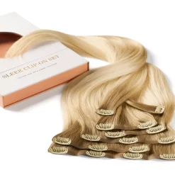 Rapunzel of Sweden Invisible Clip-ins Straight / Medium Volume / 7 pieces 50 cm Brown Ash Blonde Balayage B5.1/7.4