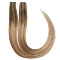 Rapunzel of Sweden Premium Tape Extensions Straight / Mixed Tapes 3 cm / 8 pieces 50 cm Dark Ashy Blonde Balayage B2.6/10.8