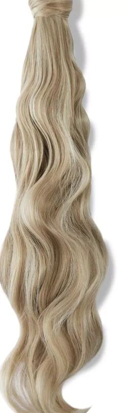 Rapunzel of Sweden Vegan Ponytail Beach Wave / Clip-in / Medium Volume 40 cm Brown Ash Blonde Balayage B5.1/7.4