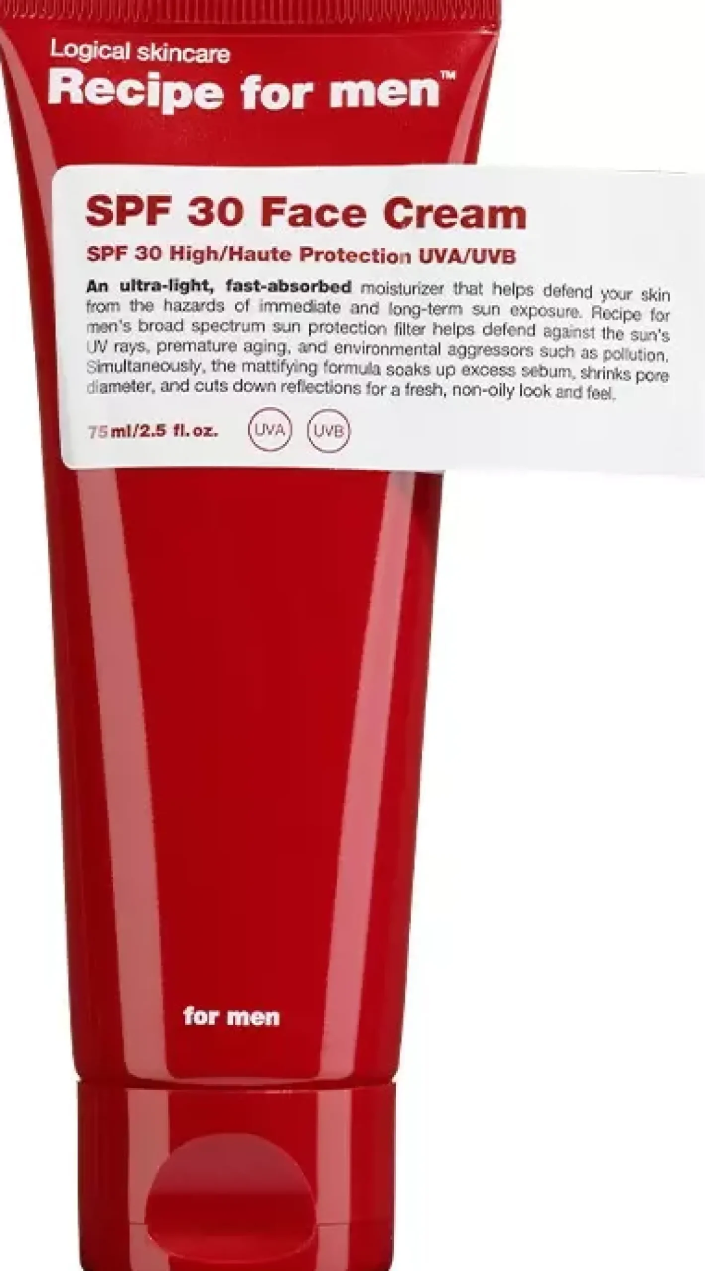 Recipe for men SPF 30 Face Cream 75 ml