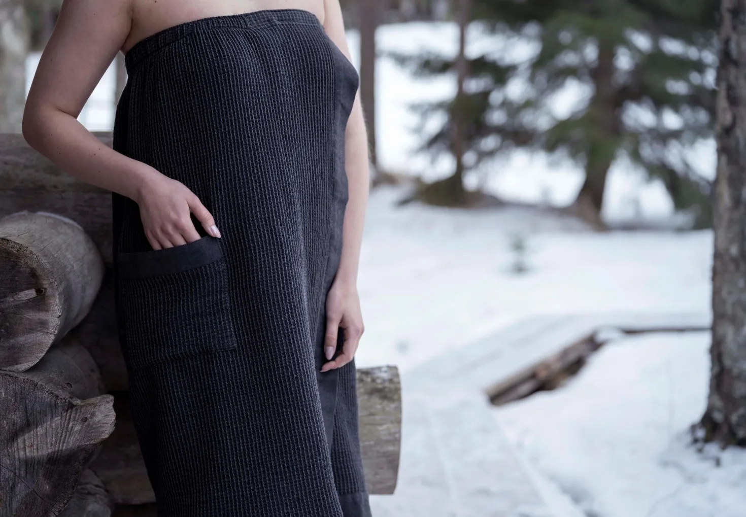 RentoKenno Sarong 85x145 cm Black/Grey