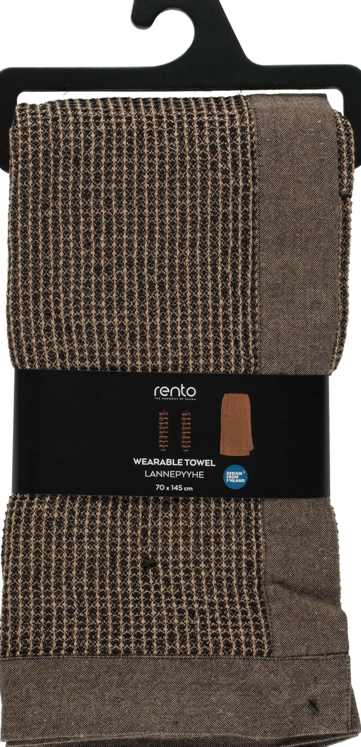 RentoKenno Waist towel 70x145 cm Black/Beige