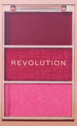 Revolution Beauty London Blush Icon Palette Hot Pink Flag