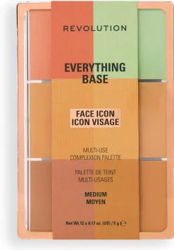 Revolution Beauty London Everything Base Face Icon Complexion Palette Medium