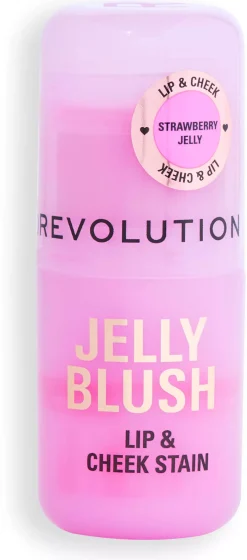 Revolution Beauty London Jelly Blush Stick Lip and Cheek Stain Strawberry Pink