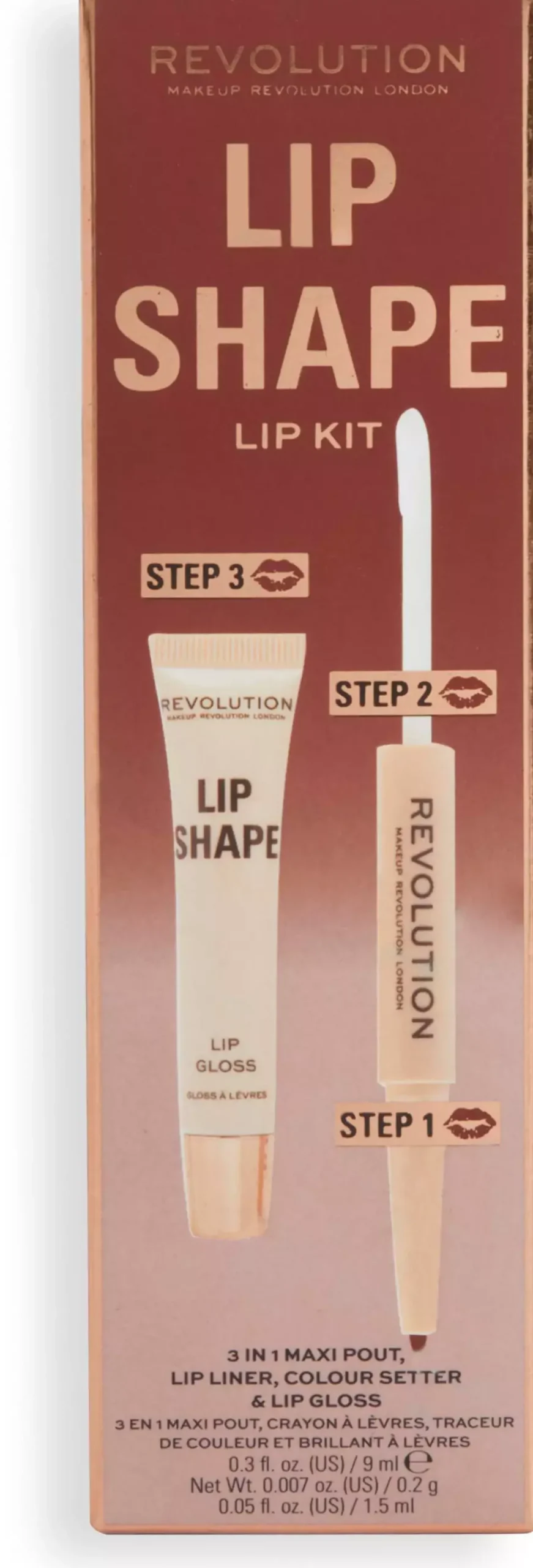 Revolution Beauty London Lip Shape Kit Brown Nude