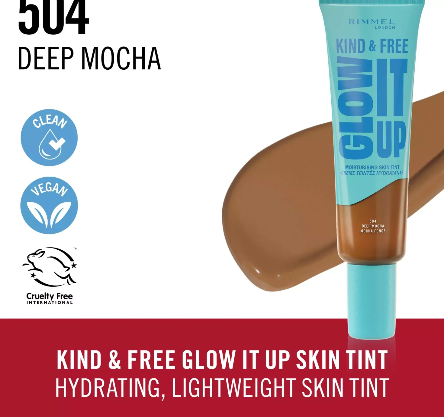 RimmelKind & Free Glow It Up Moisturising Skin Tint 150 Rose Vanilla