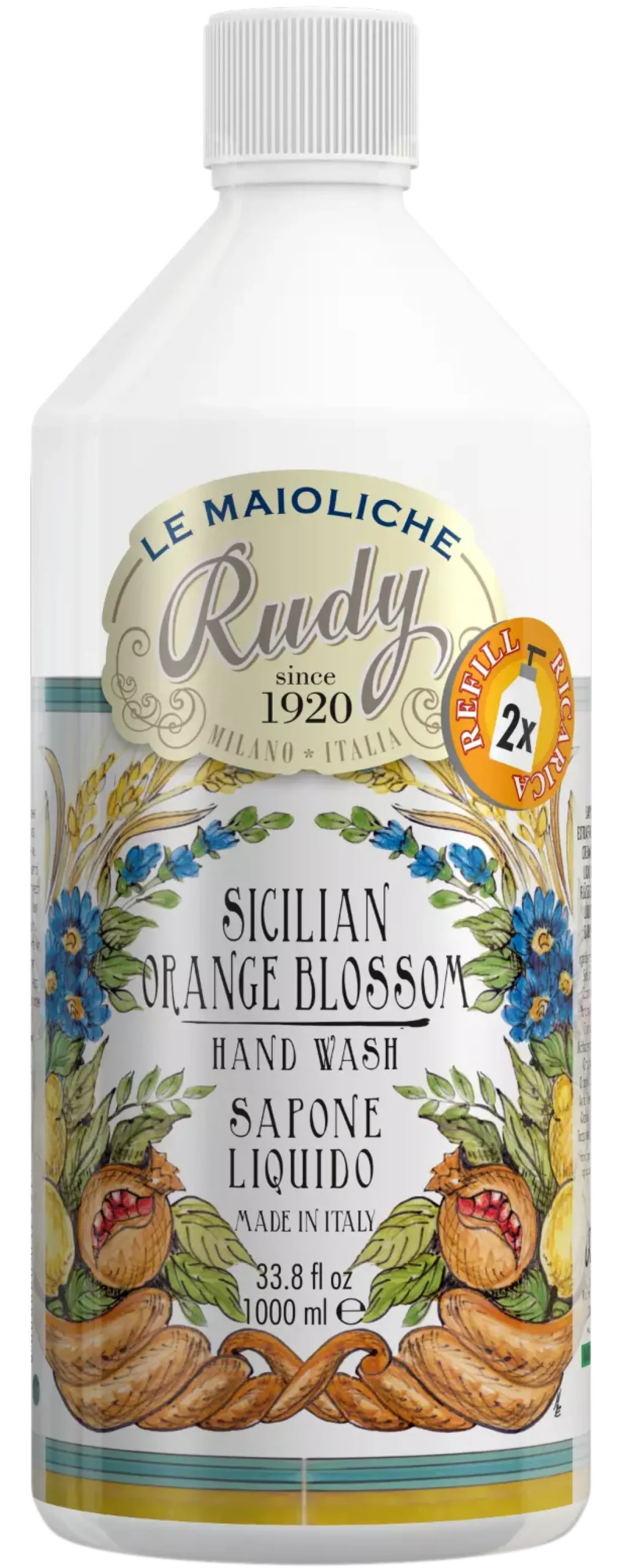 RudySicilian Orange Blossom Le Maioliche Hand Wash Refill 1000 ml