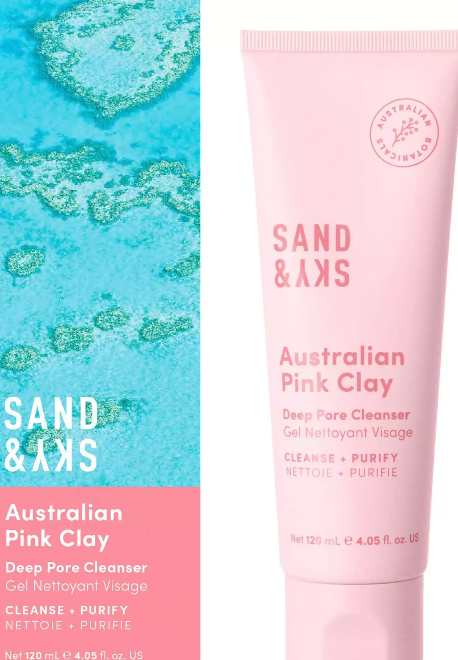 Sand & SkyAustralian Pink Clay Deep Pore Cleanser 120 ml