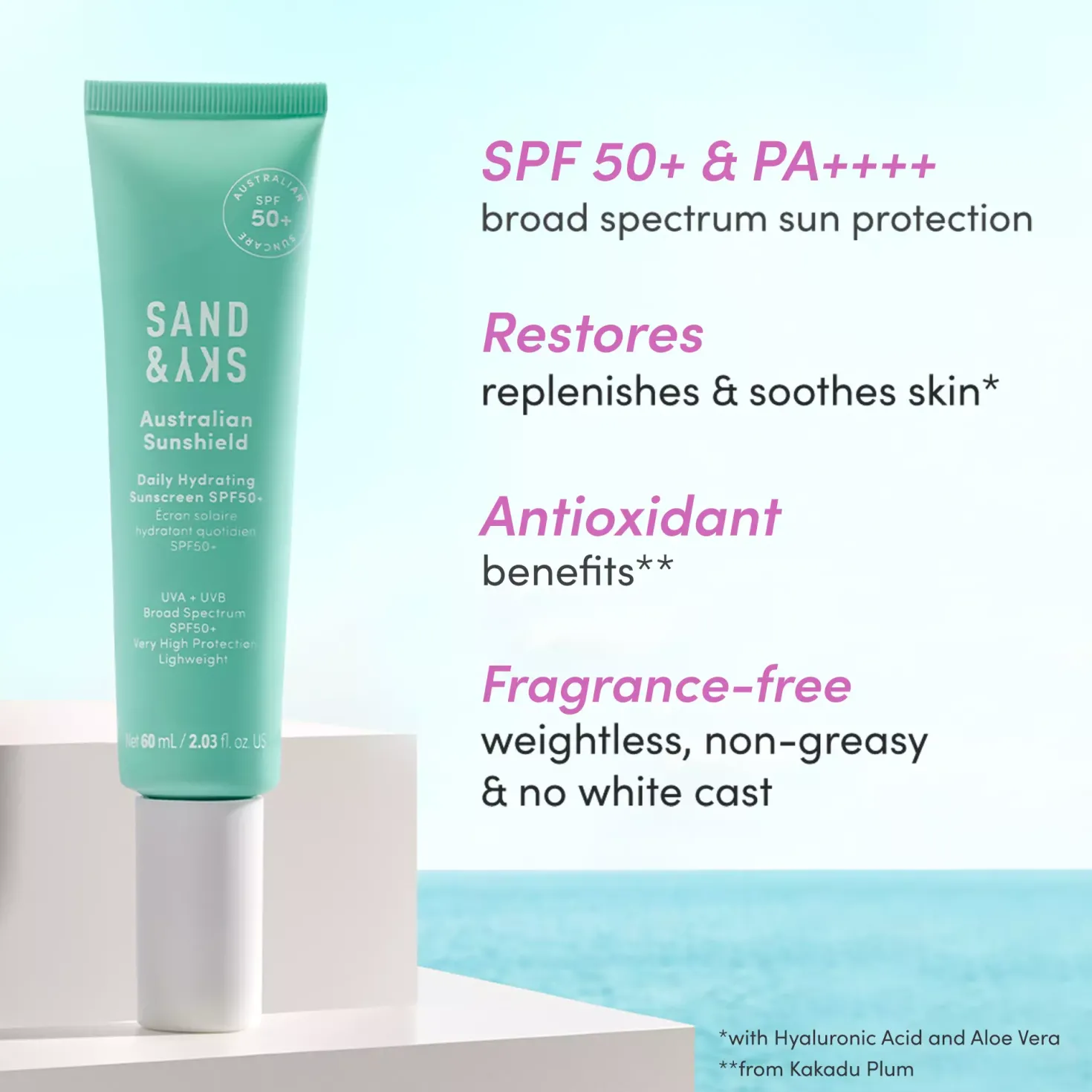 Sand & SkySunscreen Daily Hydrating Sunscreen SPF 50+ 60 ml