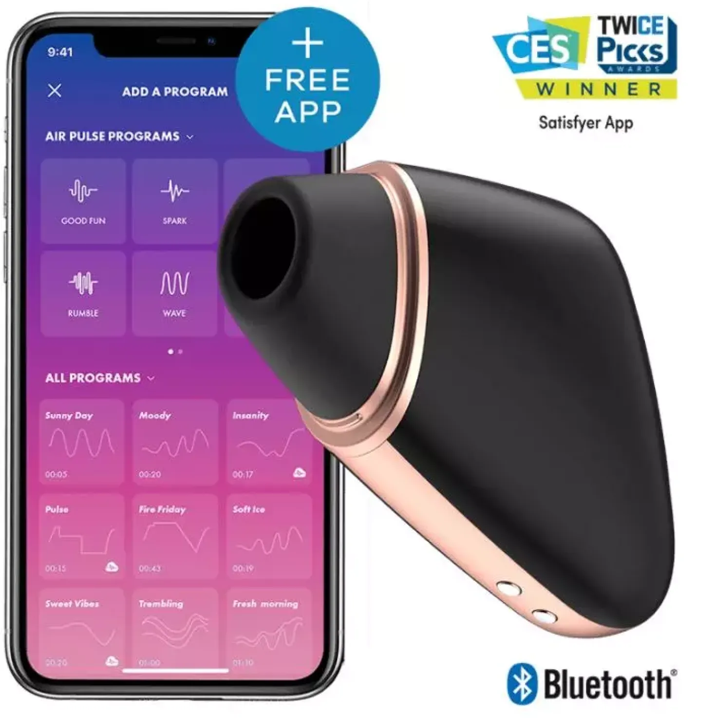 Satisfyer Love triangle incl. Bluetooth and App Black