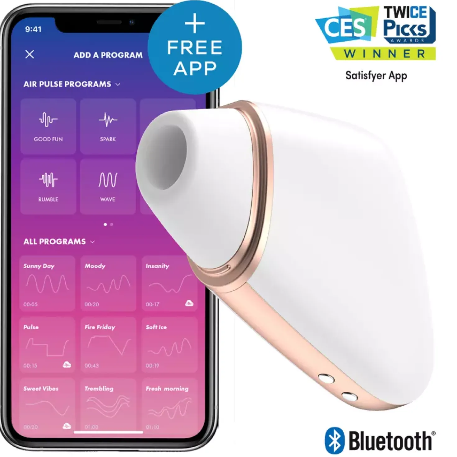 Satisfyer Love triangle incl. Bluetooth and App White