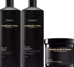 Sebastian ProfessionalDarkOil Bundle Smooth and Shine Shampoo 1000 ml & Conditioner 1000 ml & Mask 500 ml