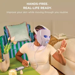 Shark Beauty CryoGlow Red Blue & Infrared iQLED Face Mask & Under Eye Cooling Blue Frost