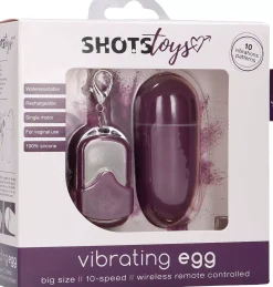 ShotsShots Toys 10 Speed Remote Vibrating Egg Big Purple