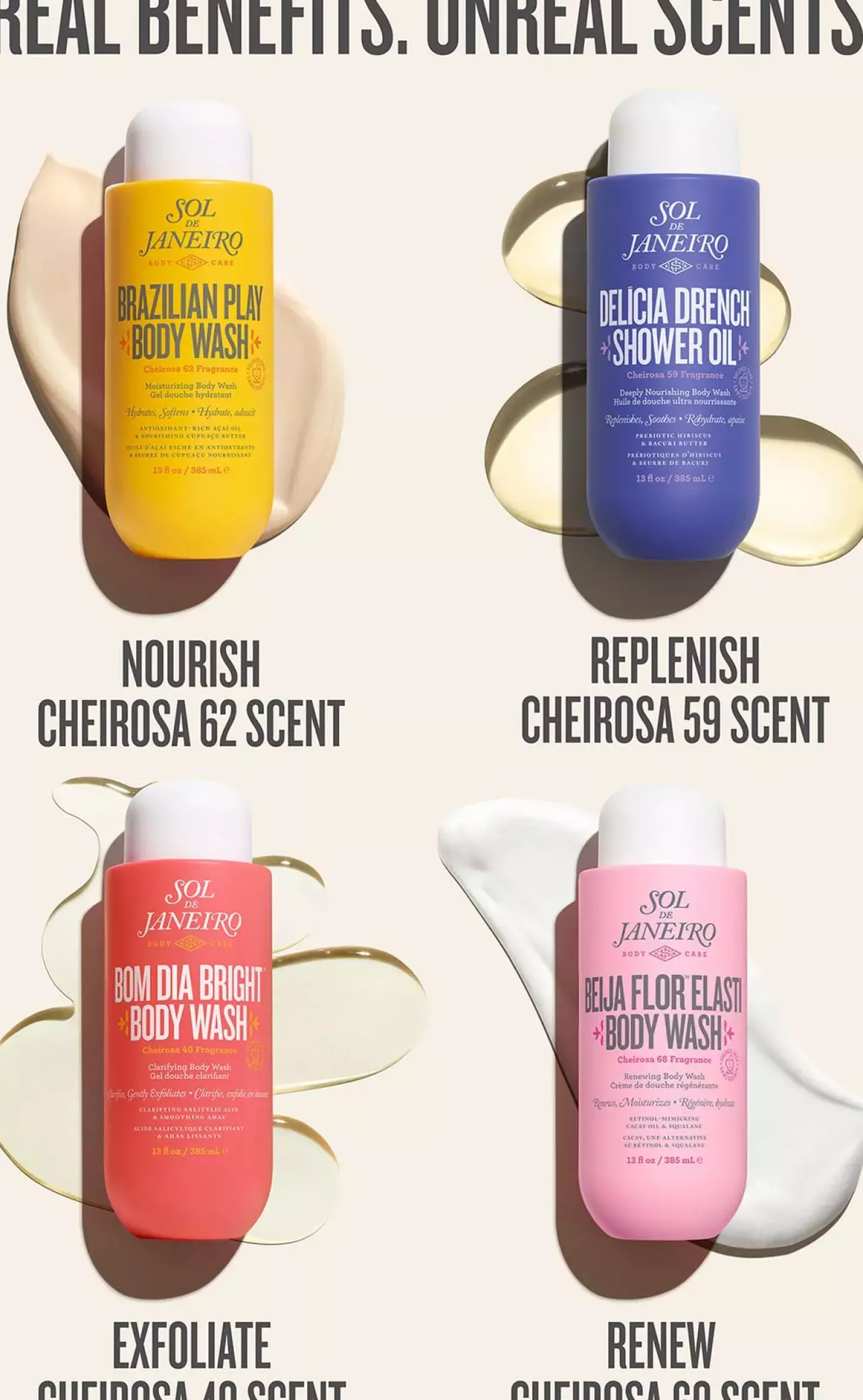 Sol De Janeiro Beija Flor Skin-Renewing Body Wash 385 ml