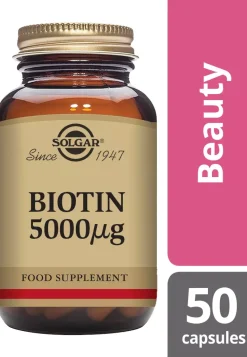 Solgar Biotin 5000 μg Vegetable Capsules 100 stk