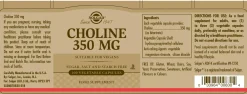 Solgar Choline 350 mg Vegetable Capsules 100 stk