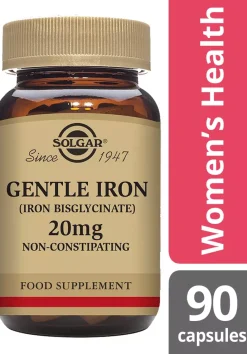 Solgar Gentle Iron (Iron Bisglycinate) 20 mg Vegetable Capsules 90 stk
