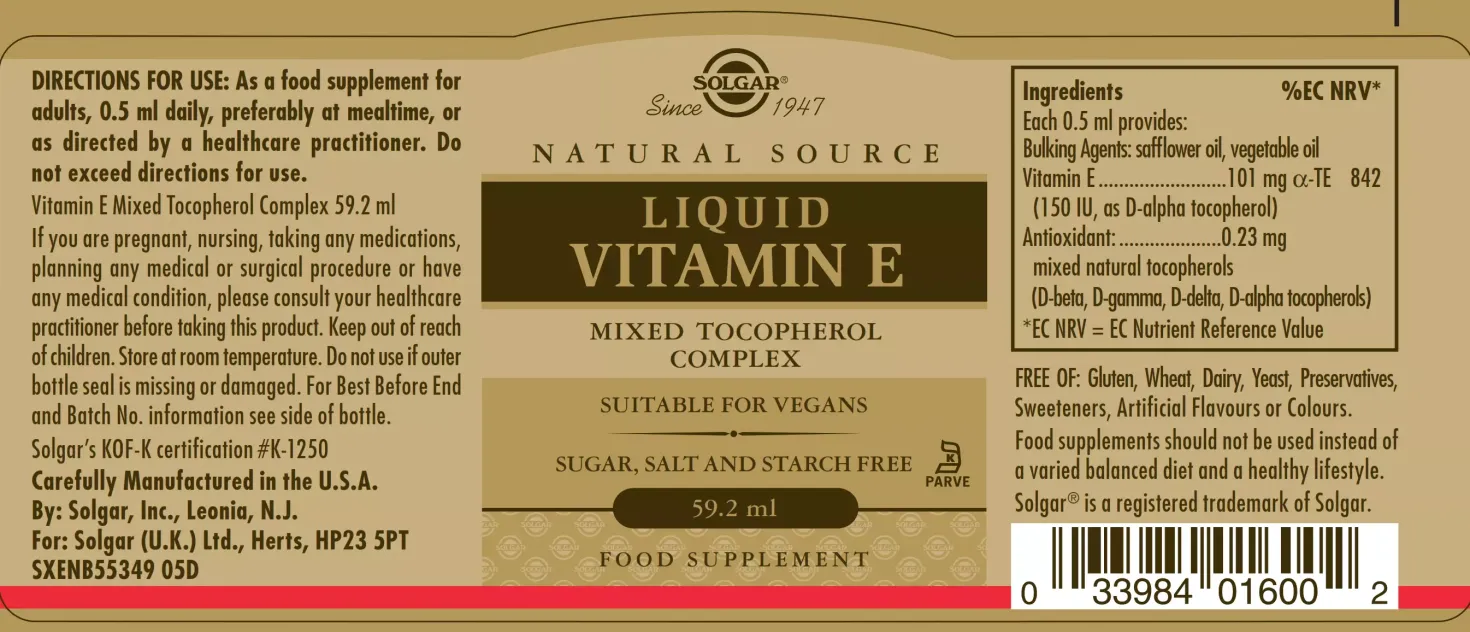 Solgar Natural Source Liquid Vitamin E 59 ml