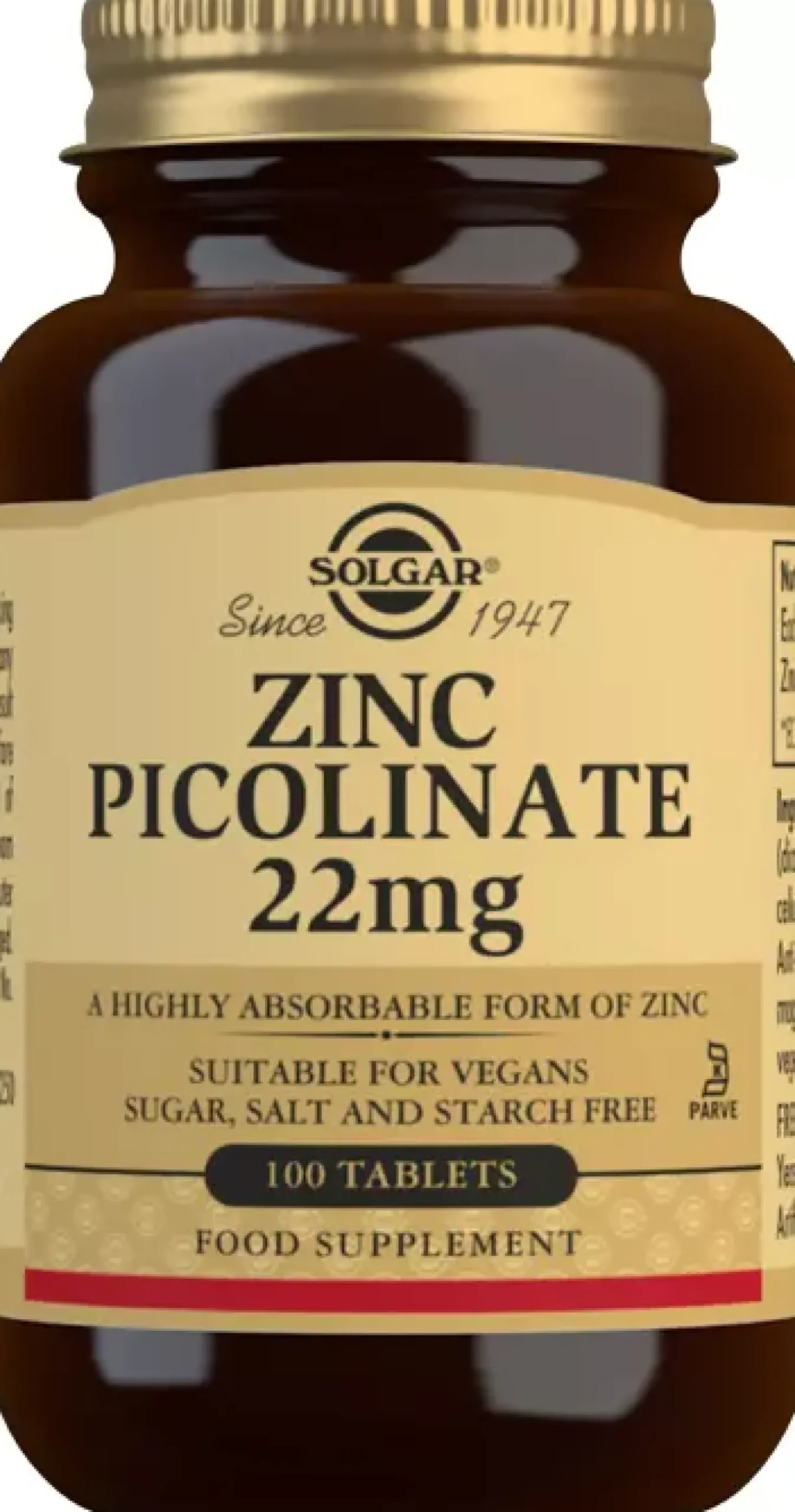 Solgar Zinc Picolinate 22 mg Tablets 100 stk