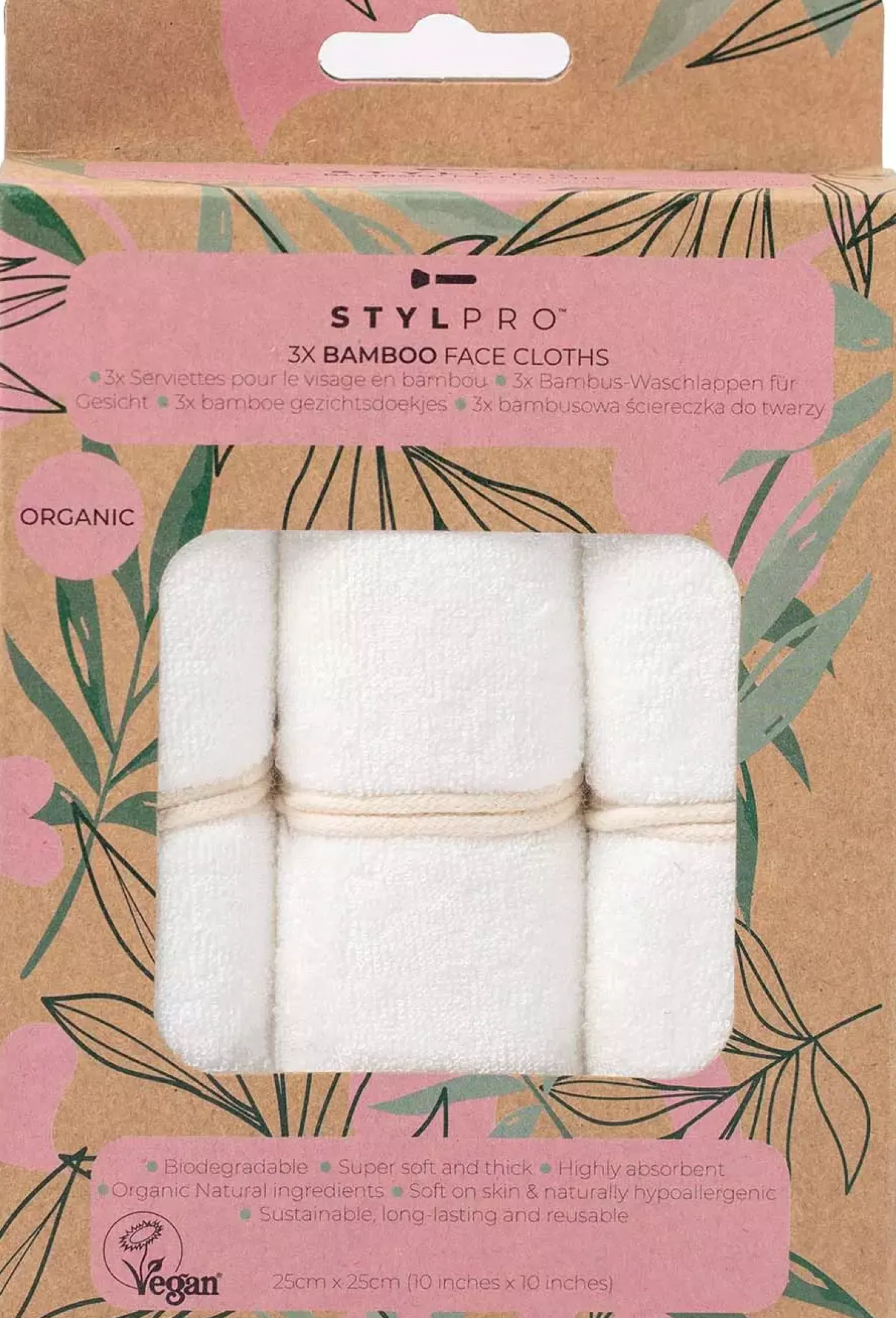 STYLPRO Bamboo Face Cloth-3 Pack