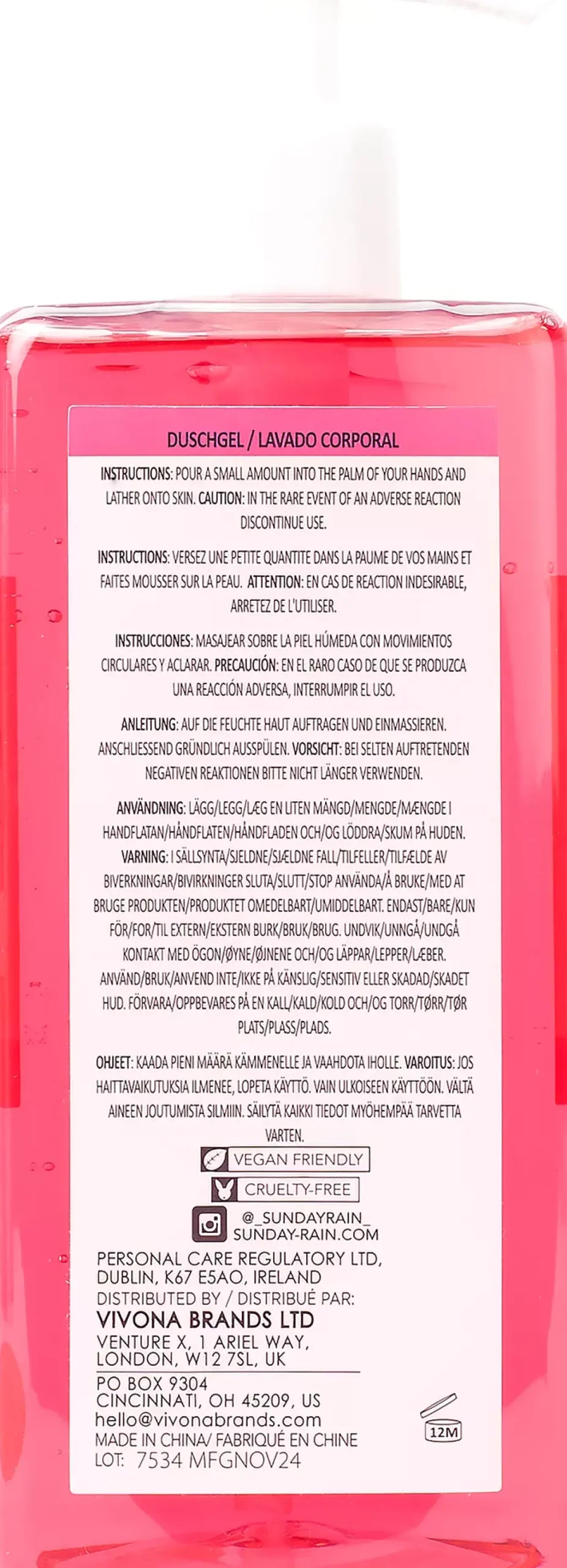 Sunday Rain Pink Grapefruit & Sea Salt Body Wash 450 ml