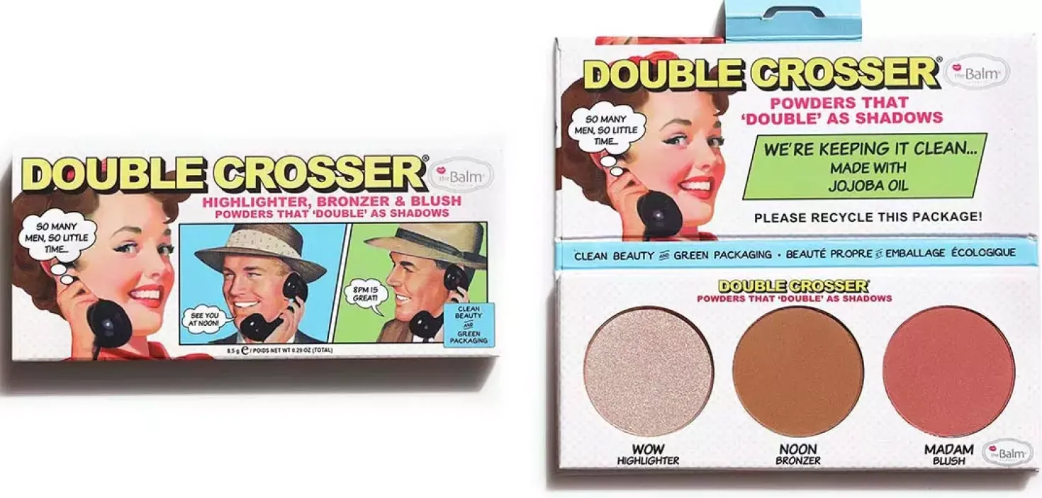 the Balm Double Crosser Highlighter, Bronzer & Blush Palette