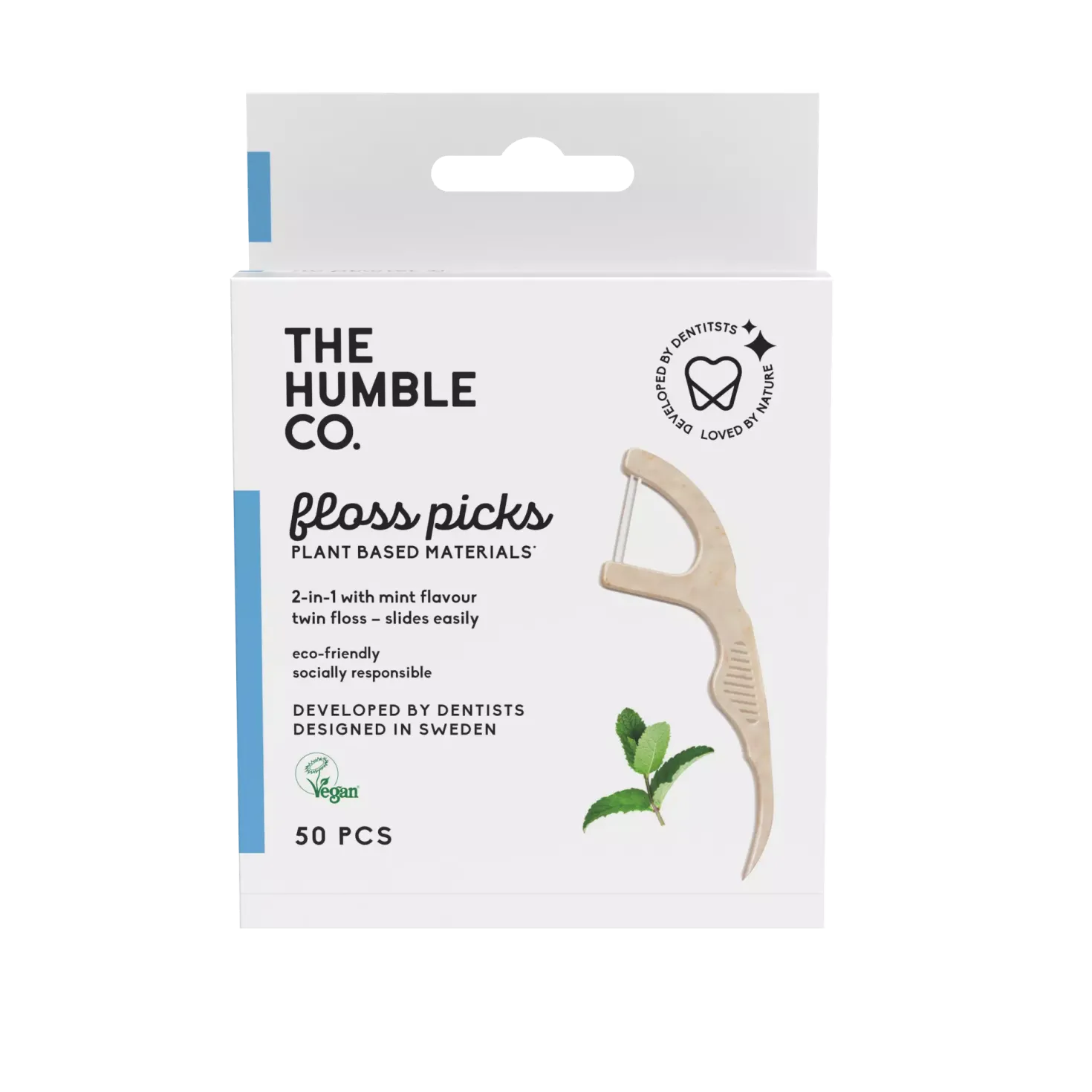 The Humble Co. Twin-Floss Picks 50 pcs Charcoal