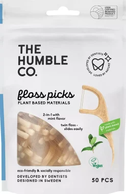 The Humble Co. Twin-Floss Picks 50 pcs Charcoal