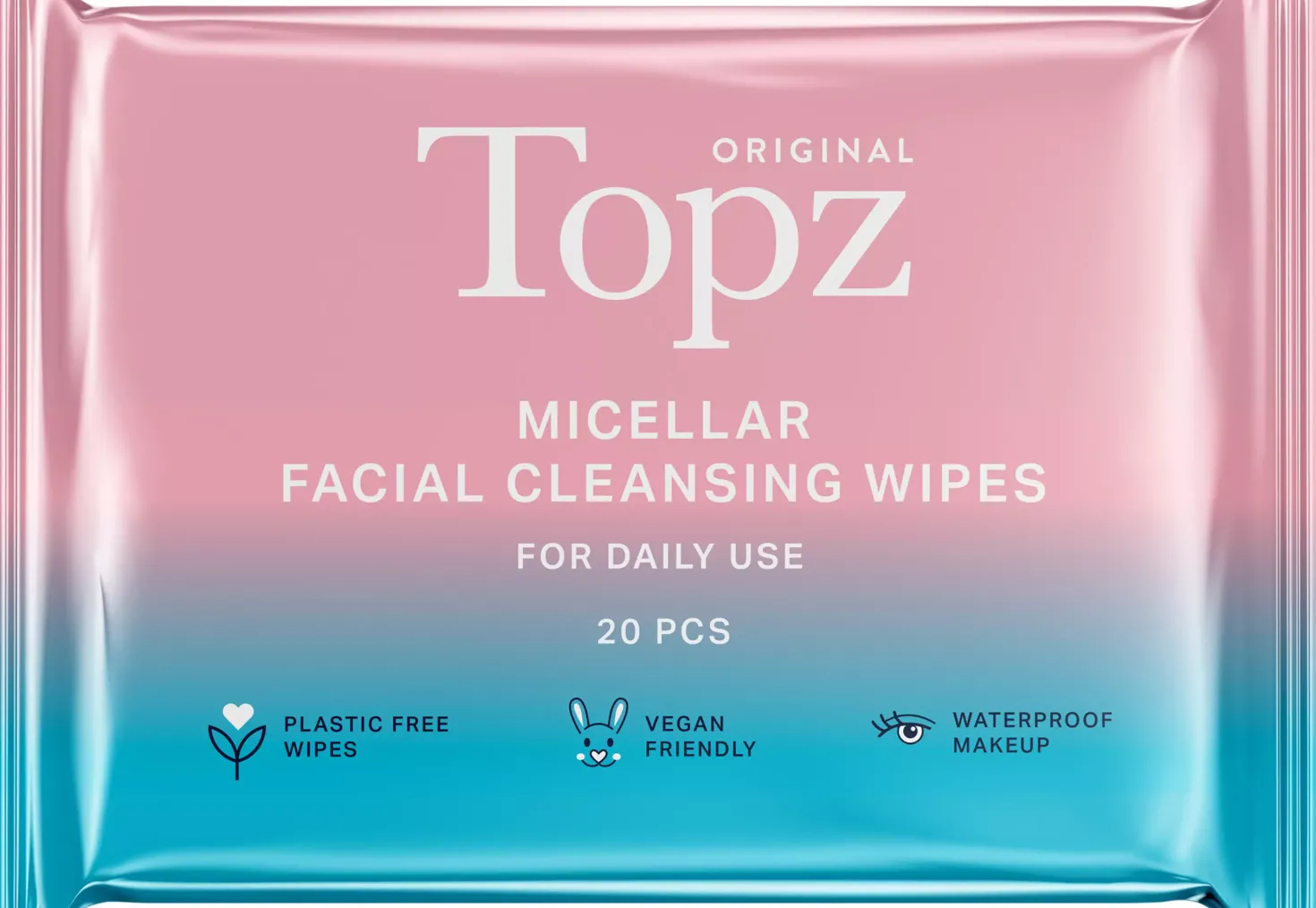 TopzDaily Micellar Facial Cleansing Wipes 20 stk