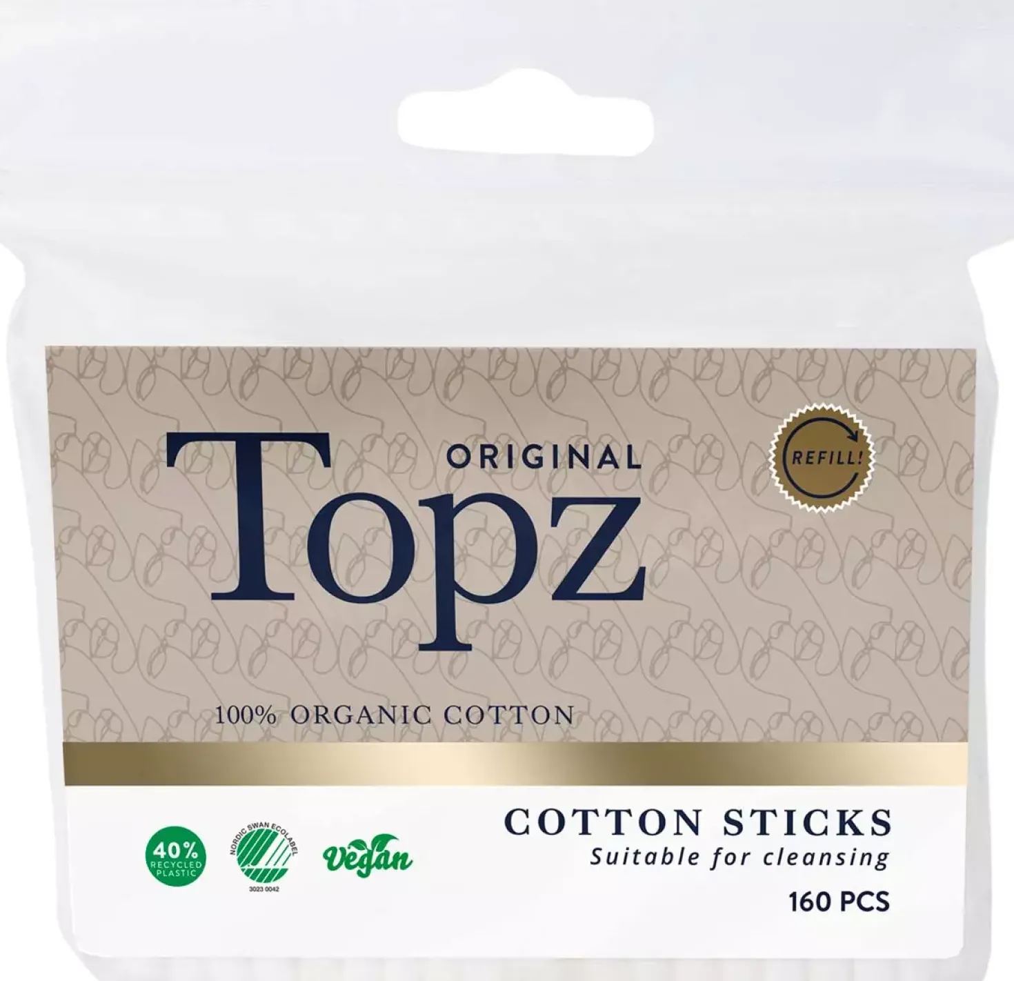 TopzPremium Refill Cotton Sticks 160 stk