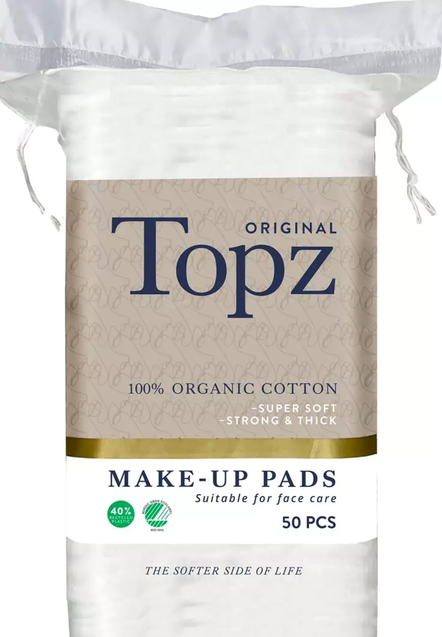 TopzPremium Square Make Up Pads 50 stk
