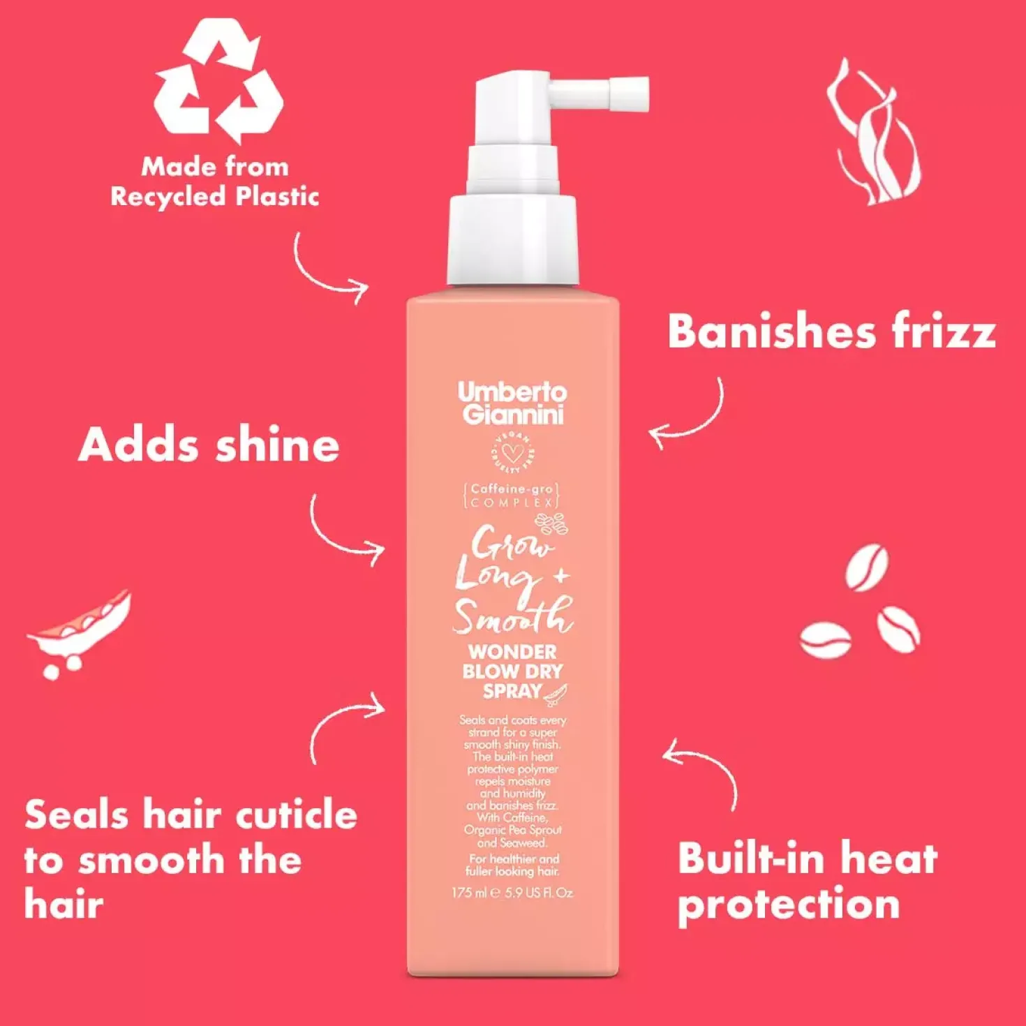 Umberto Giannini Grow Long Blow Dry Spray 150 ml