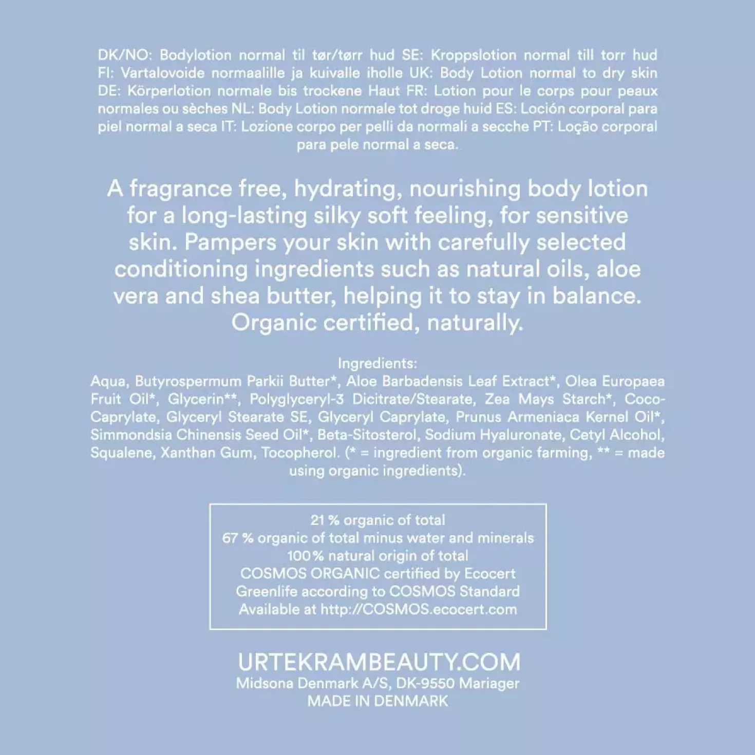 UrtekramFragrance Free Body Lotion 245ml 245 ml