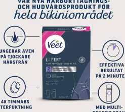 Veet Expert Hair Removal Cream Kit All Skin Types Full Bikini 100 ml
