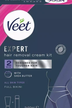 Veet Expert Hair Removal Cream Kit All Skin Types Full Bikini 100 ml